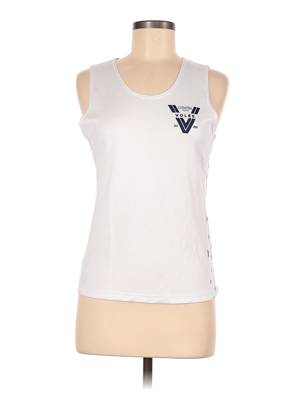 oiselle White Sleeveless Athletic Logo Tank